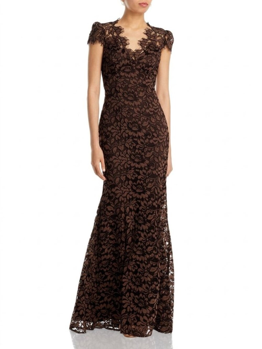 Beautiful Eliza J Lace Gown size 8 in Chocolate